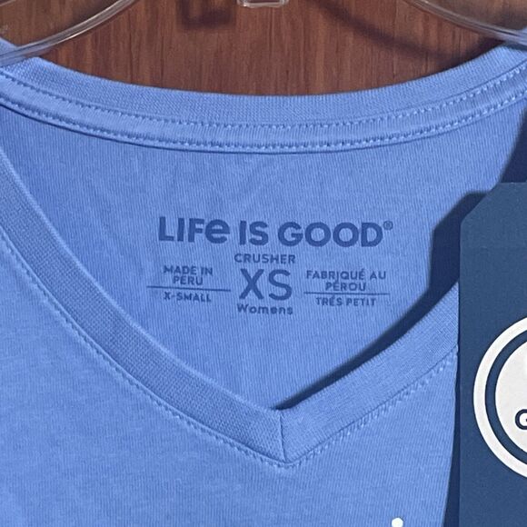 Life Is Good Shirt WLS Crusher Vee LET IT SNOW SNOWFLAKE NWT Womens XS Long Slee - Picture 4 of 7